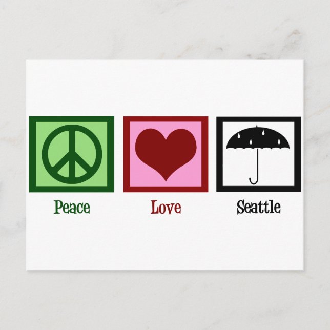Carte Postale Peace Love Seattle (Devant)