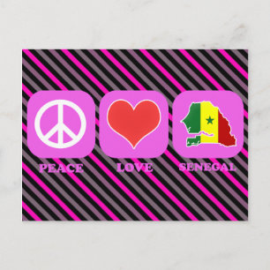 Carte Postale Peace Love Sénégal