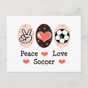 Carte postale Peace Love Soccer