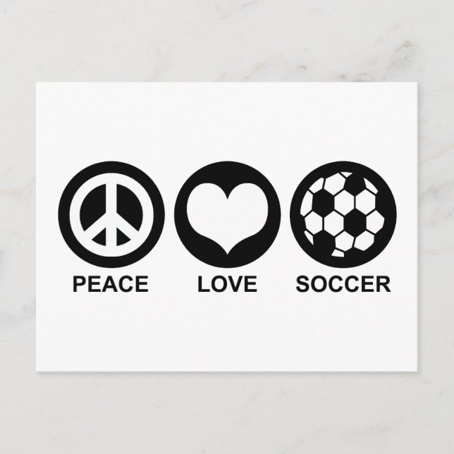 Carte Postale Peace Love Soccer (Devant)