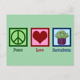 Carte Postale Peace Love Succulents