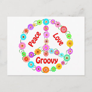 Carte Postale Peace Love Super