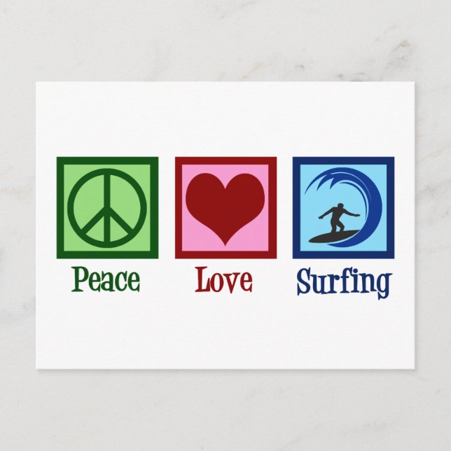 Carte Postale Peace Love Surfing (Devant)