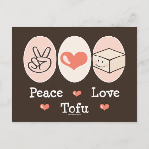 Carte postale Peace Love Tofu