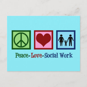 Carte Postale Peace Love Travail social