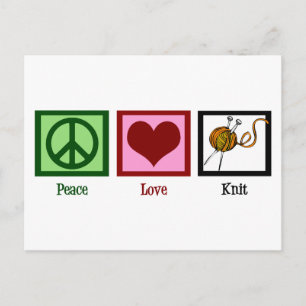 Carte Postale Peace Love & Tricot