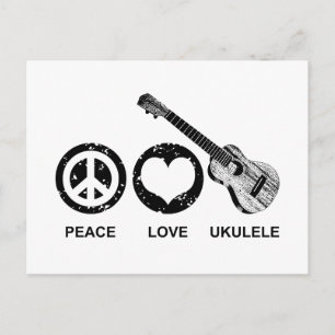 Carte Postale Peace Love Ukulele