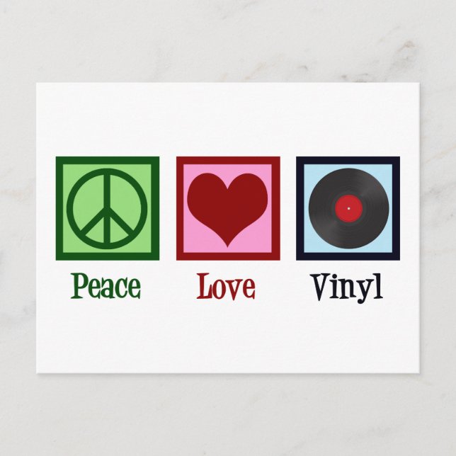 Carte Postale Peace Love Vinyl Records (Devant)