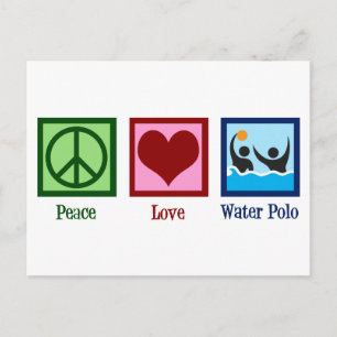 Carte Postale Peace Love Water Polo