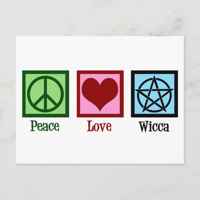 Carte Postale Peace Love Wicca (Devant)