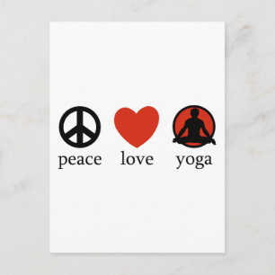 Carte Postale Peace Love Yoga Cadeau