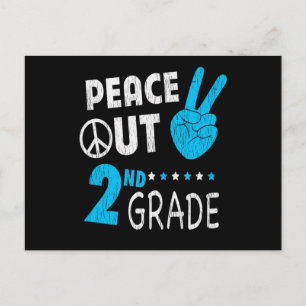 Carte Postale Peace Out 2e année Retour à l'école Enseignant élè