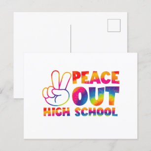 Carte Postale Peace Out High School Tie Dye Dernier Jour De L'Éc