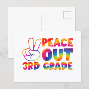 Carte Postale Peace Out Teinture de 3e année Teinture de Dernier