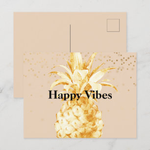 Carte Postale Peach Cream Yellow Gold Ananas