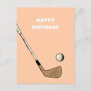 Carte Postale Peach Modern Golf Vintage