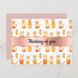 Carte Postale Peach Orange Cats Penser à vous