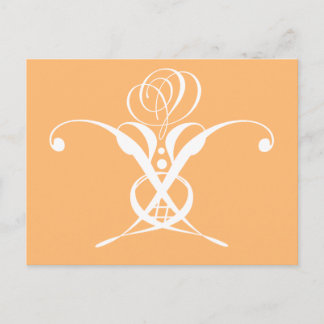 Carte Postale Peach Retro White Flourd Rose