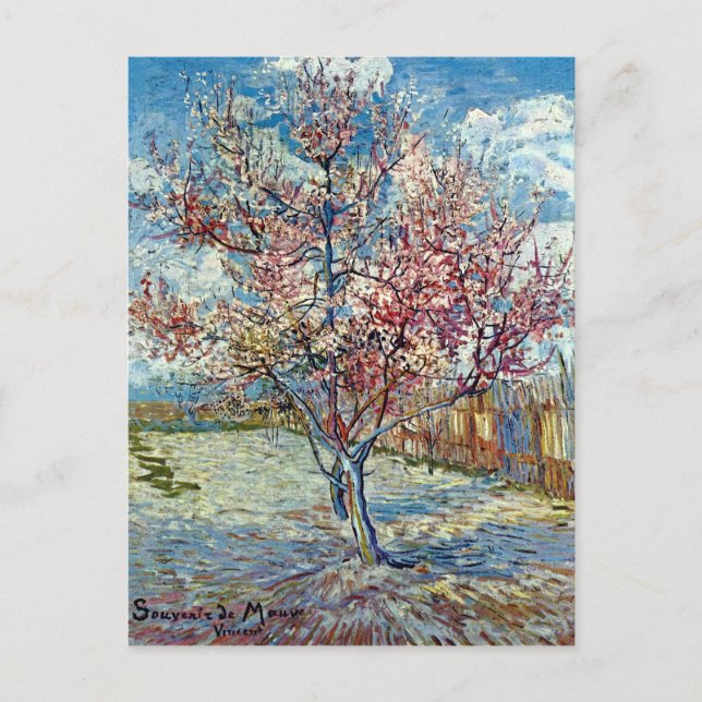 Carte Postale Peach Tree rose Van Gogh Art (Devant)