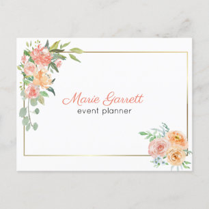 Carte Postale Peach Watercolor Flowers