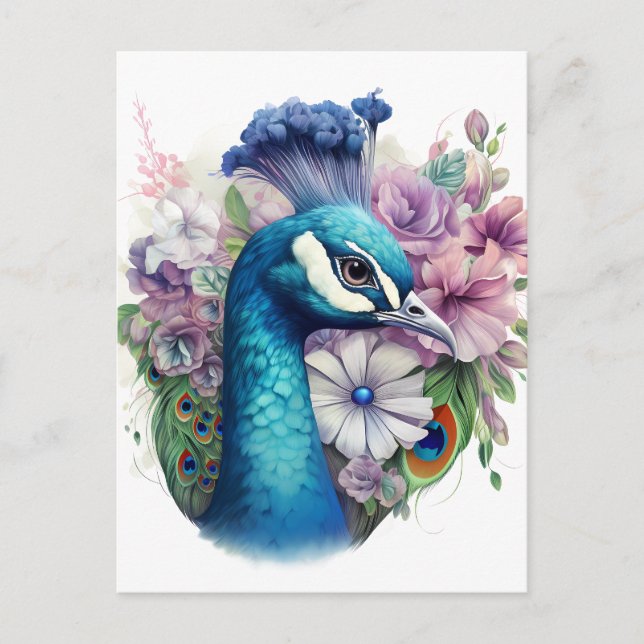 Carte Postale Peacock coloré (Devant)