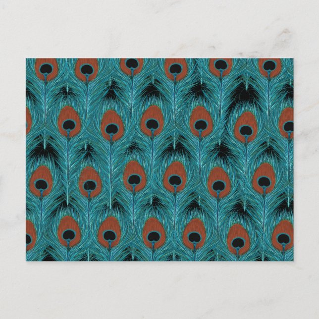 Carte Postale Peacock Feather Art Peacocks Plumes Artwork (Devant)