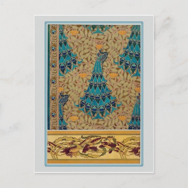 Carte Postale Peacocks Art Nouveau (Devant)