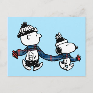 Carte Postale Peanuts   Snoopy & Charlie Brown Chauds et Confort