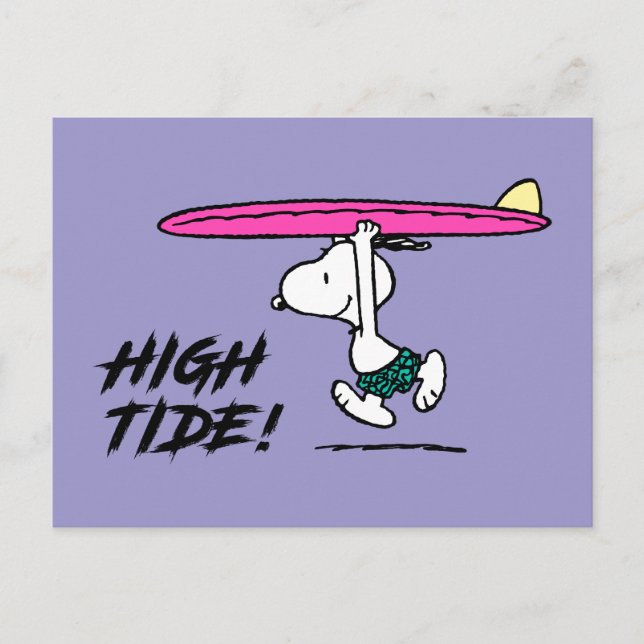 Carte Postale Peanuts | Snoopy courant vers la plage (Devant)