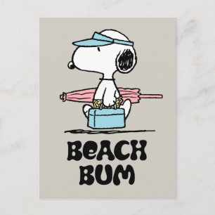 Carte Postale PEANUTS Snoopy le fainéant de la plage