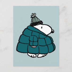 Carte Postale Peanuts   Snoopy Veste Matelassée d'Hiver