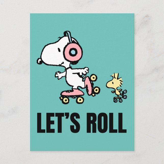 Carte Postale PEANUTS | Snoopy & Woodstock | Roulons (Devant)