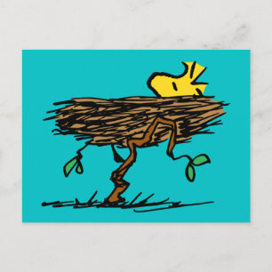 Carte Postale Peanuts   Woodstock faisant la sieste