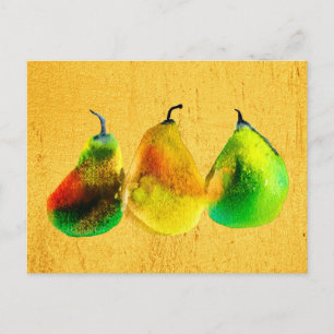 Carte postale Pear watercolor green fruit