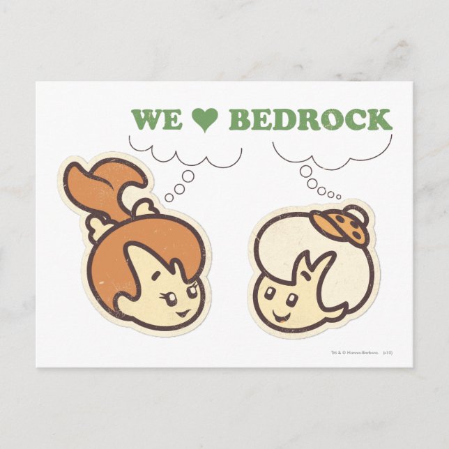 Carte Postale PEBBLES™ et Bam Bam Love Bedrock (Devant)