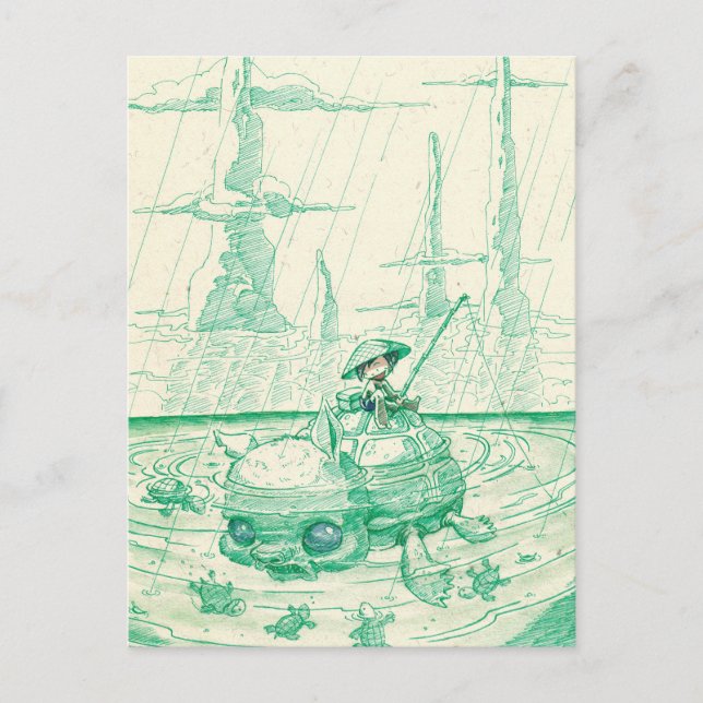 Carte Postale pêche (Devant)