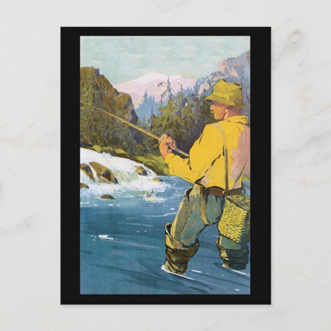 Carte Postale pêche à la mouche (Devant)