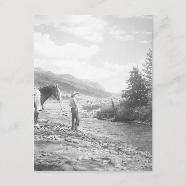 Carte Postale Pêche à la mouche. (Devant)