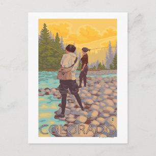 Carte Postale Pêche à la mouche des femmes Colorado