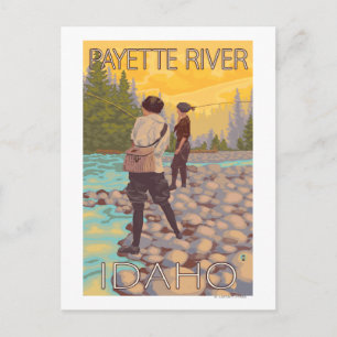 Carte Postale Pêche à la mouche - rivière Payette, Idaho