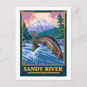Carte Postale Pêche à la mouche - Sandy River, Oregon