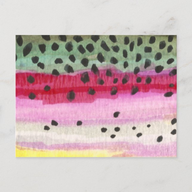 Carte Postale Pêche à la truite arc-en-ciel (Devant)