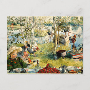 Carte Postale Pêche à l'écrevisse, beaux-arts de Carl Larsson