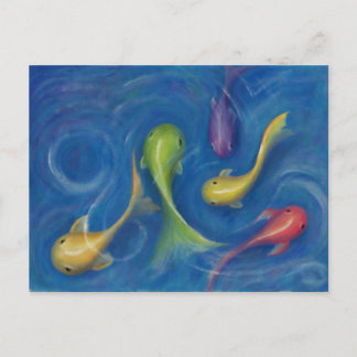 Carte postale pêche colorée