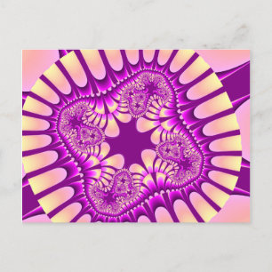 Carte Postale Pêche colorée et fractale violette