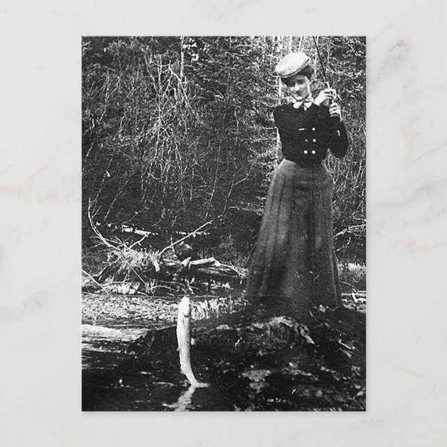 Carte Postale pêche de femme (Devant)