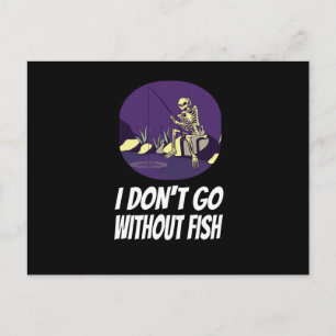 Carte Postale Pêche Je ne m'endormirai pas sans poisson