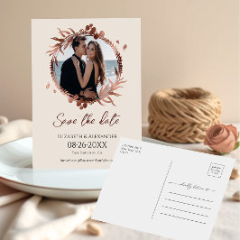Carte Postale Pêche légère Wreath Photo Enregistrer la date