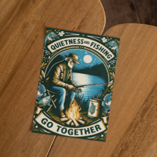 Carte Postale Pêche Nocturne Et Feu De Campagne