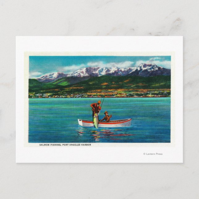 Carte Postale Pêche saumon à Port Angeles (Devant)